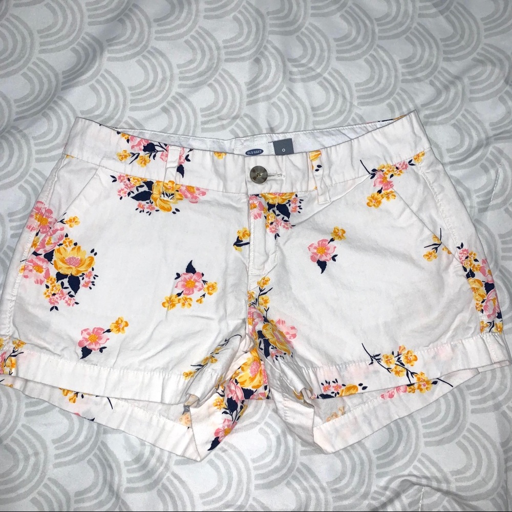 White Floral Old Navy Shorts